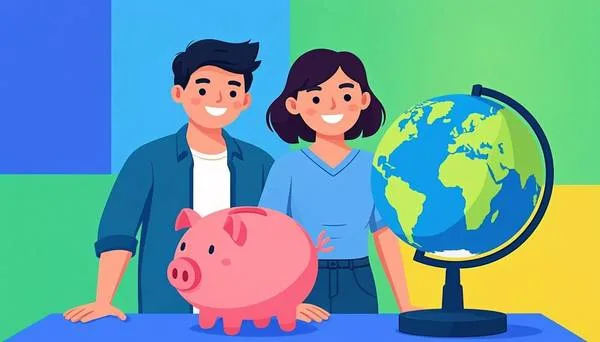 Pareja joven: Ahorrar para viajar y jubilarse
